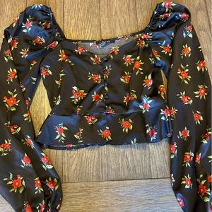 F21 wide neck blouse